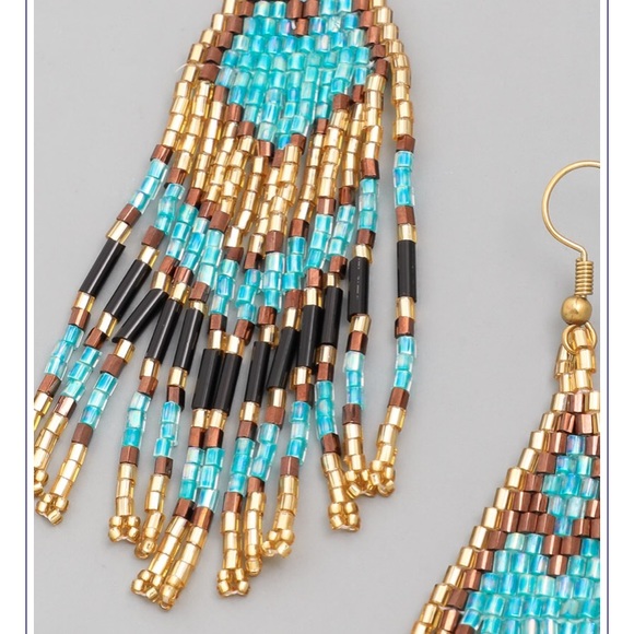 Beaded Dangle Earrings - Picture 2 of 6